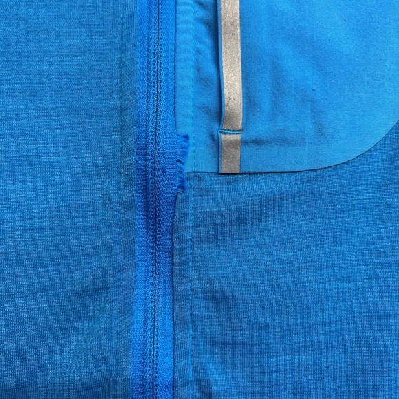New Balance Sweater Blue 1/4 Zip Pocket Merino Wool Blend Pullover XS - Picture 4 of 9